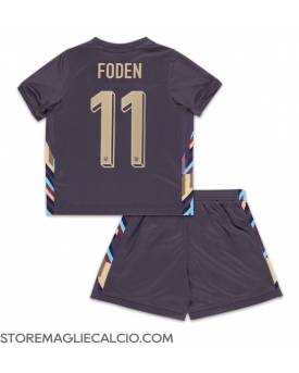 Inghilterra Phil Foden #11 Maglia Gara Trasferta Repliche Europei 2024 Bambino
